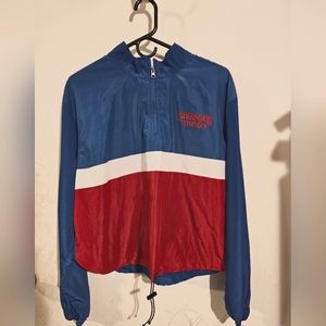 Netflix Stranger Things Quarter Zip Juniors Windbreaker Light Jacket XL